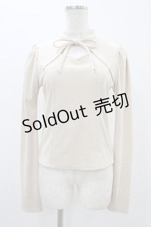 画像: EATME / フロントリボンレイヤードリブTOP Free アイボリー H-25-11-12-1052-LO-TO-NS-ZH