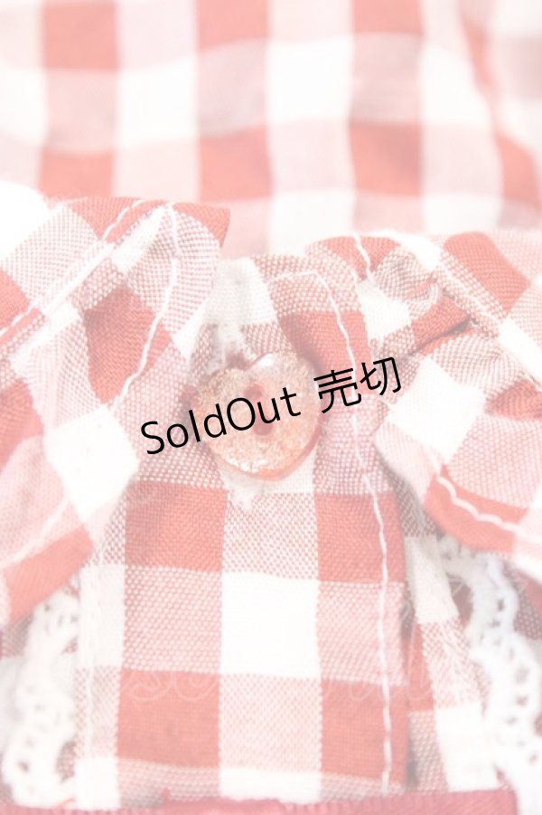 画像3: axes femme kawaii / ギンガムチェック半袖ブラウス M レッド H-25-11-12-1054-AX-BL-NS-ZH (3)