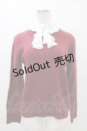 画像: axes femme / 襟付きニット M レッド H-25-11-12-1055-AX-TO-NS-ZH