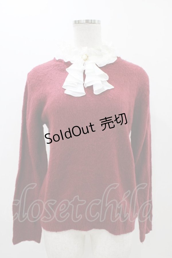 画像1: axes femme / 襟付きニット M レッド H-25-11-12-1055-AX-TO-NS-ZH (1)