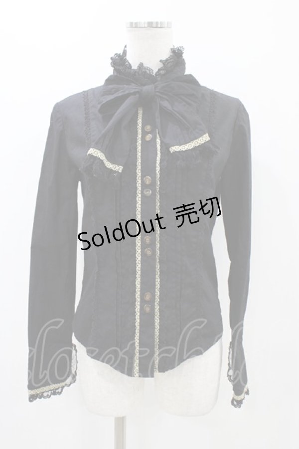 画像1: Angelic Pretty / Holy Night Storyボウタイブラウス Free ブラック H-25-11-12-1059-AP-BL-NS-ZH (1)