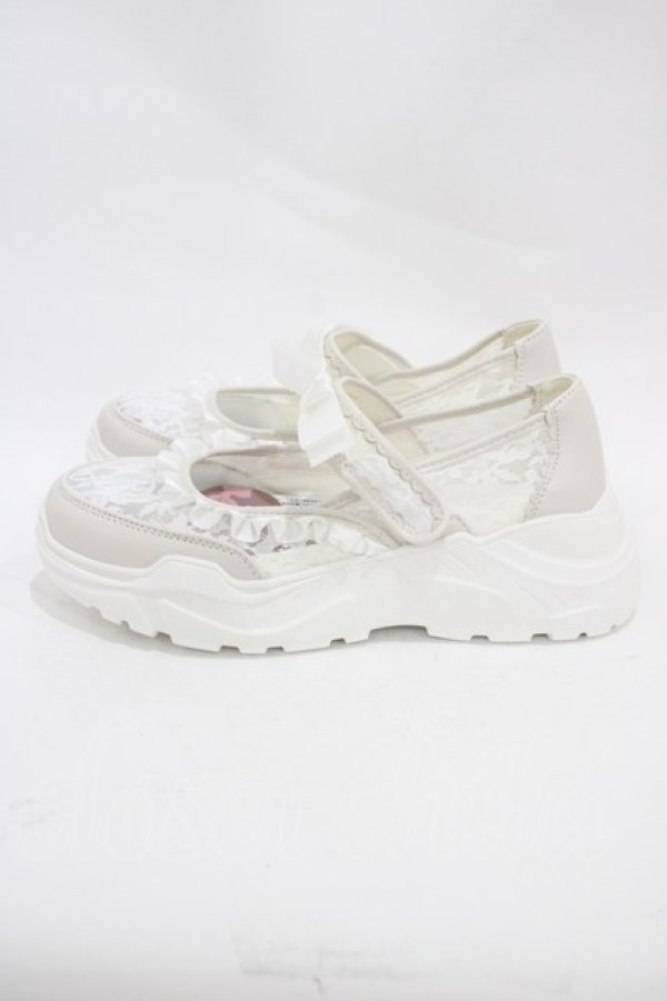 画像2: m petit by misako / AMコウリボンフリルSNK L ホワイト H-25-11-12-1001-LO-SH-NS-ZH (2)