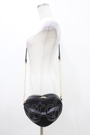 画像: m petit by misako / AMハートリボンSLD  ブラック H-25-11-12-1007-LO-BG-NS-ZH