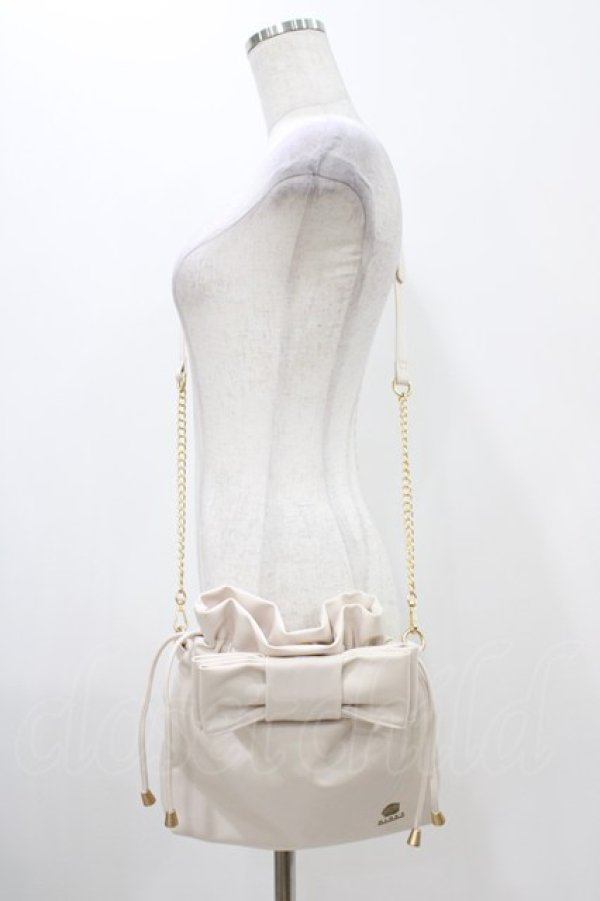 画像1: m petit by misako / AMリボンキンチャクSLD  アイボリー H-25-11-12-1009-LO-BG-NS-ZH (1)