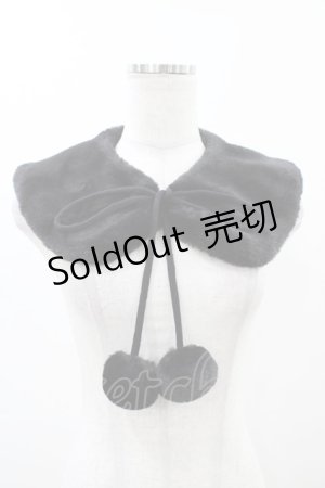 画像: m petit by misako / AMポンポンツキエリ  ブラック H-25-11-12-1012-LO-ZA-NS-ZH