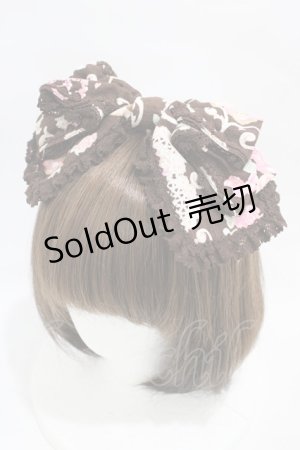 画像: BABY,THE STARS SHINE BRIGHT / ハートマーブルチョコレートとシュガーコーテッドクッキー柄リボンカチューシャ  ブラウン H-25-11-12-1018-BA-AC-NS-ZH