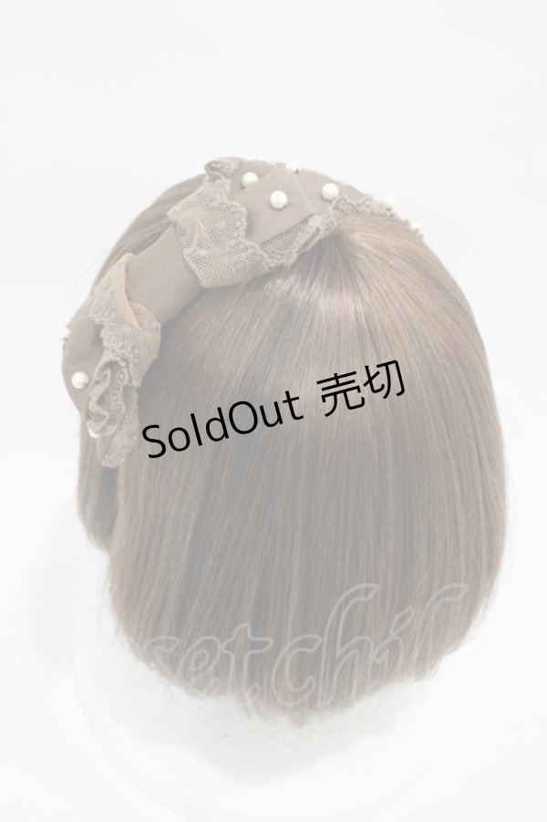 画像2: Angelic Pretty / おすましパーリィサテンカチューシャ  ブラウン H-25-11-12-1019-AP-AC-NS-ZH (2)