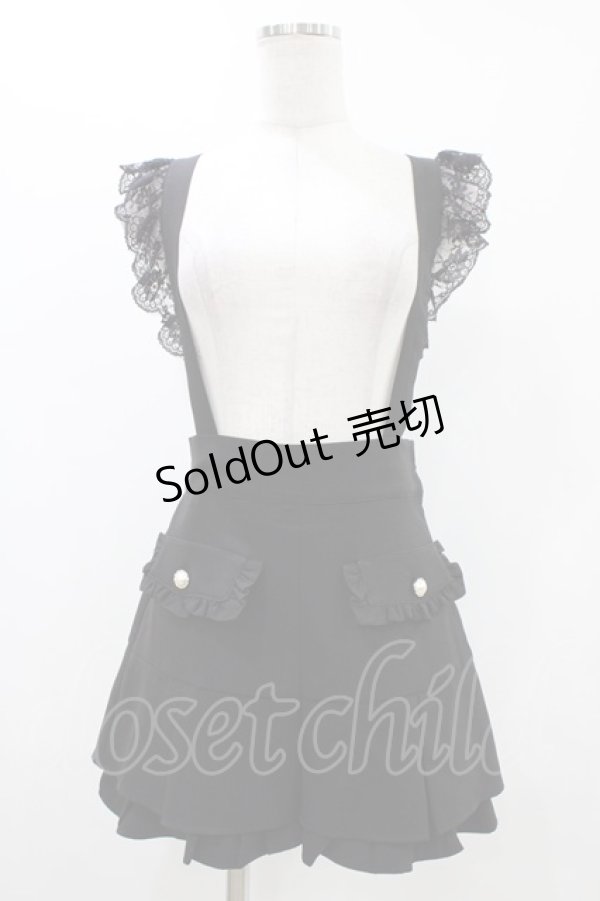 画像1: Honey Cinnamon / レースサスタックショートパンツ Free ブラック H-25-11-12-1026-LO-PA-NS-ZH (1)