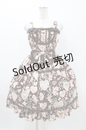 画像: BABY,THE STARS SHINE BRIGHT / ハートマーブルチョコレートとシュガーコーテッドクッキー柄ティアードジャンパースカート M ブラウン H-25-11-12-1029-BA-OP-NS-ZH