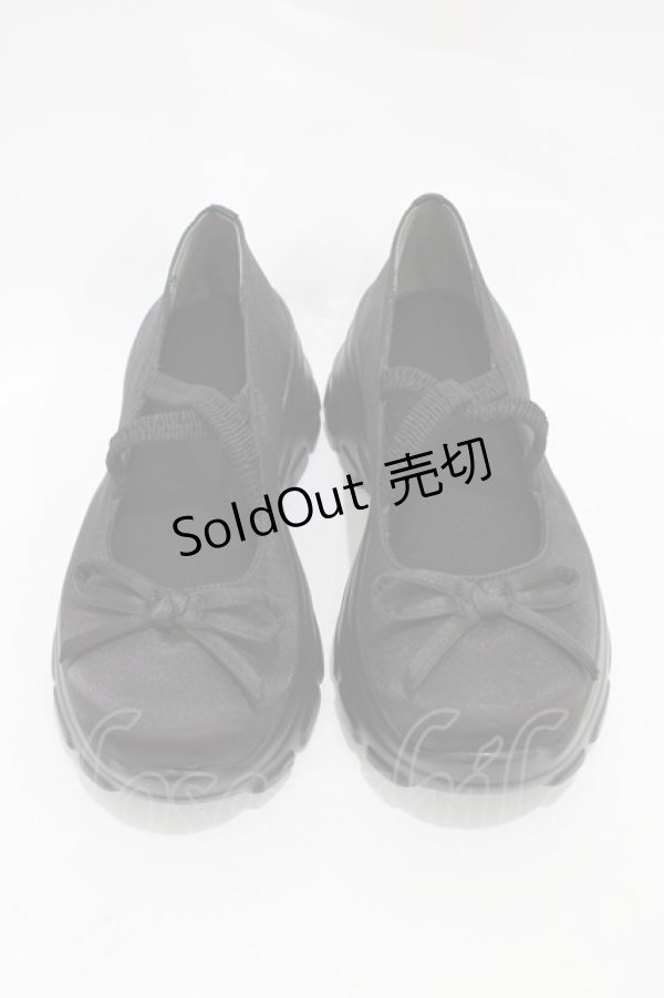 画像1: Cherirulu Chocola / バレエシューズ LL ブラック H-25-11-12-1003-0-SH-NS-ZH (1)