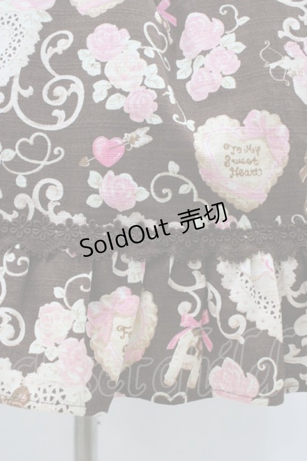 画像5: BABY,THE STARS SHINE BRIGHT / ハートマーブルチョコレートとシュガーコーテッドクッキー柄ティアードジャンパースカート M ブラウン H-25-11-12-1029-BA-OP-NS-ZH (5)