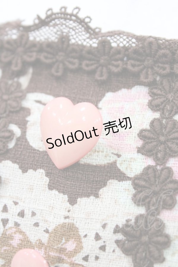 画像6: BABY,THE STARS SHINE BRIGHT / ハートマーブルチョコレートとシュガーコーテッドクッキー柄ティアードジャンパースカート M ブラウン H-25-11-12-1029-BA-OP-NS-ZH (6)