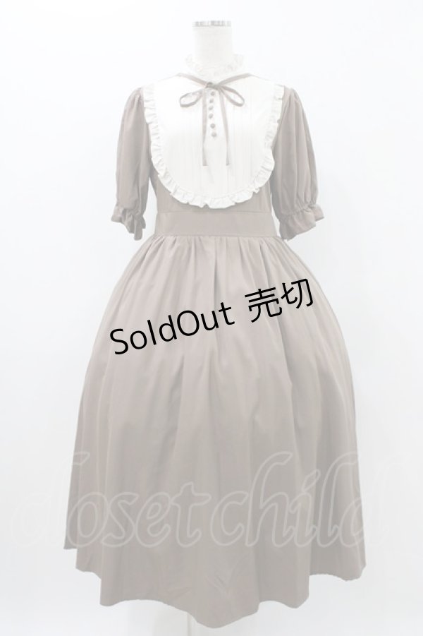 画像1: m petit by misako / ナシジムジキリカエワンピース M ブラウン H-25-11-12-1035-LO-OP-NS-ZH (1)