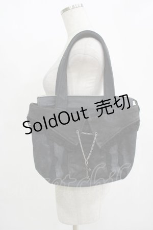 画像: h.naoto Blood / クロスチャーム付ジャガード切替バッグ  ブラック H-25-11-12-056-HN-BG-KB-ZH