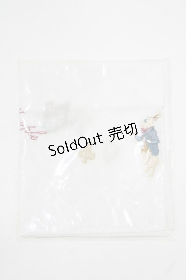 画像1: Jane Marple / 刺繍ハンカチ  白 H-25-11-12-065-JM-ZA-KB-ZH (1)