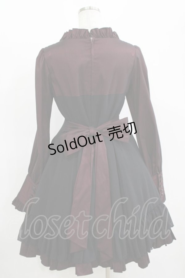 画像3: LAPIN AGILL / リボンフリルワンピース  ボルドー H-25-11-12-001-EL-OP-KB-ZH (3)