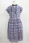 画像3: Jane Marple Dans Le Salon / Flower embroideryタブリエドレス  Sky blue×Pink H-25-11-12-014-JM-OP-KB-ZH (3)