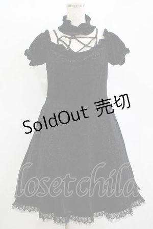 画像: DARK IN LOVE / Star magic princess printed velvet dress XL ブラック H-25-11-12-018-PU-OP-KB-ZH