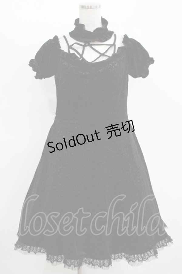 画像1: DARK IN LOVE / Star magic princess printed velvet dress XL ブラック H-25-11-12-018-PU-OP-KB-ZH (1)