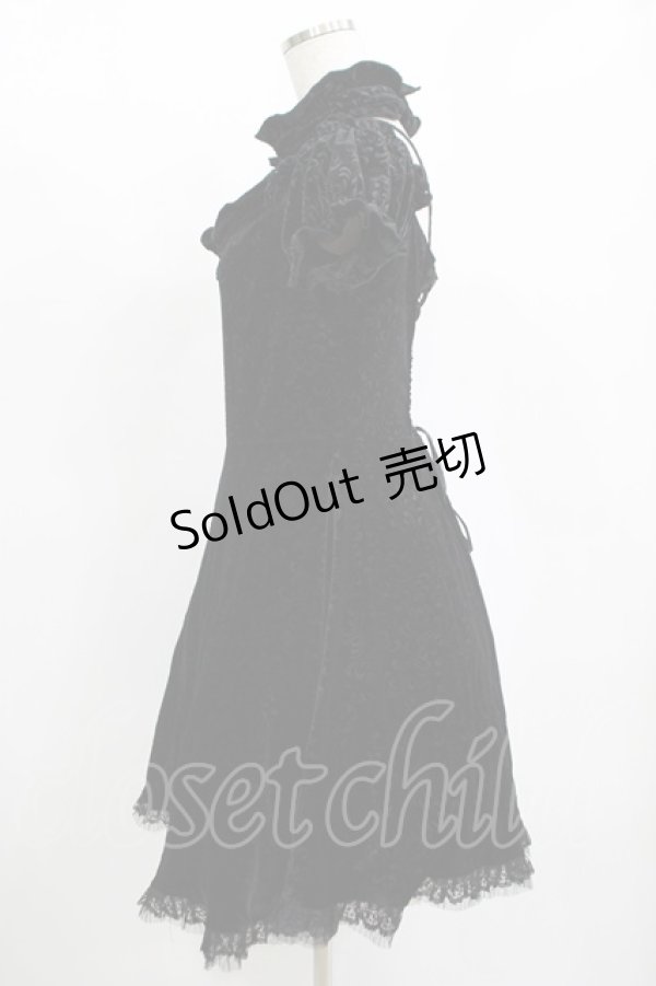 画像2: DARK IN LOVE / Star magic princess printed velvet dress XL ブラック H-25-11-12-018-PU-OP-KB-ZH (2)