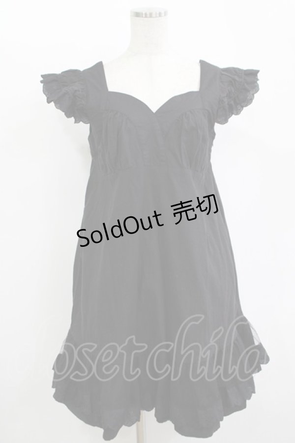 画像1: SUPER LOVERS / スカルレースベビードール  ブラック H-25-11-12-024-PU-OP-KB-ZH (1)