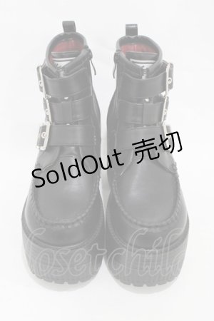 画像: YOSUKE / 厚底ブーツ LL ブラック H-25-11-13-001-PU-SH-KB-ZH