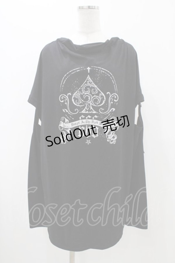 画像1: Deorart / ドレープネック袖セパレートTシャツ L ブラック H-25-11-13-042-PU-TO-KB-ZH (1)