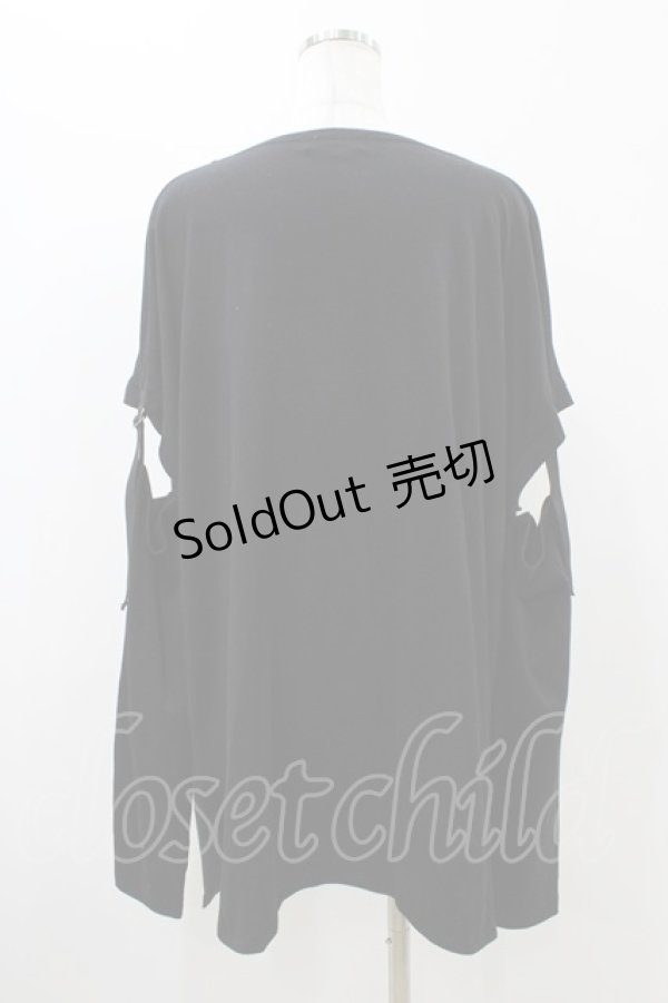 画像2: Deorart / ドレープネック袖セパレートTシャツ L ブラック H-25-11-13-042-PU-TO-KB-ZH (2)