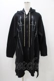 画像1: SEX POT ReVeNGe / チェーンフードプリントロングパーカー  ブラック H-25-11-13-043-SP-TO-KB-ZH (1)