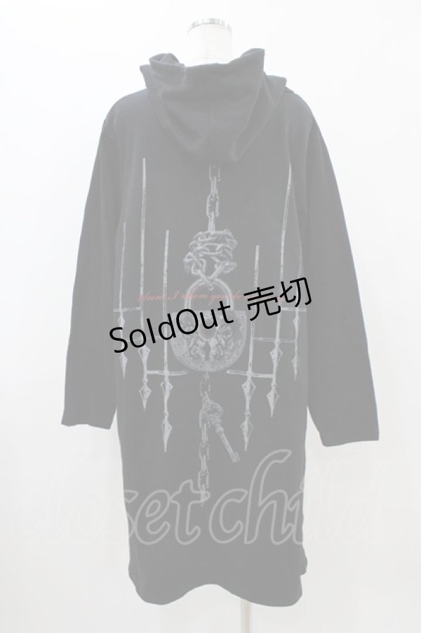 画像2: SEX POT ReVeNGe / チェーンフードプリントロングパーカー  ブラック H-25-11-13-043-SP-TO-KB-ZH (2)