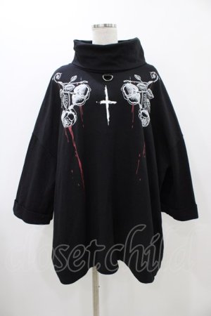 画像: SEX POT ReVeNGe / プリントハイネックトップス L ブラック H-25-11-13-045-SP-TO-KB-ZH