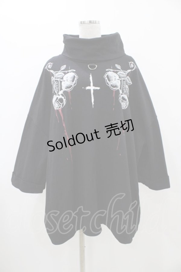 SEX POT ReVeNGe / プリントハイネックトップス L ブラック H-25-11-13