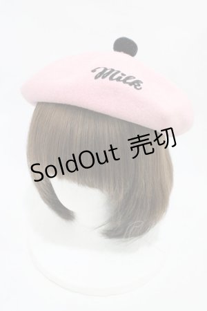 画像: MILK / ロゴベレー  ピンク×ブラック H-25-11-13-005-ML-AC-KB-ZH