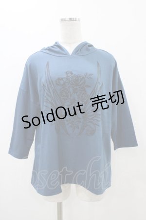 画像: Deorart / プリントプルパーカー  ブルー H-25-11-13-047-PU-TO-KB-ZT454