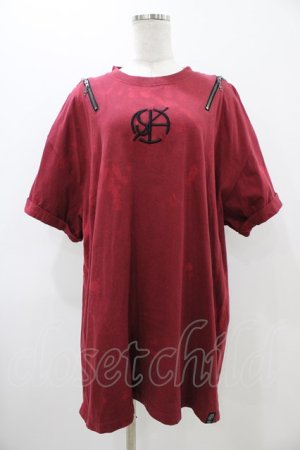 画像: Desoro Works / Shoulder zip T-Shirt(Half) Tシャツ  レッド H-25-11-13-049-0-TO-KB-ZH