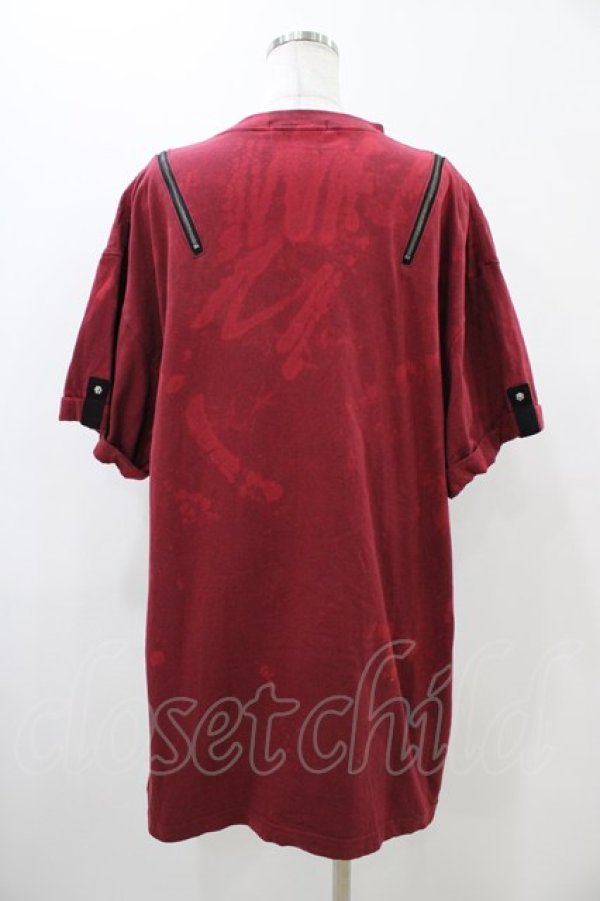画像2: Desoro Works / Shoulder zip T-Shirt(Half) Tシャツ  レッド H-25-11-13-049-0-TO-KB-ZT454 (2)