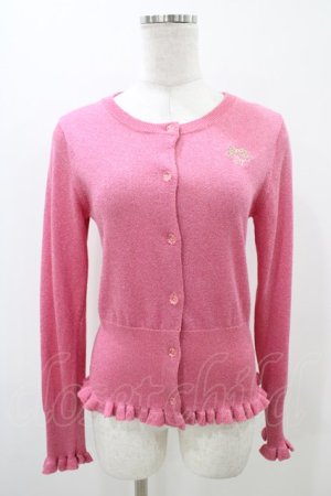 画像: Shirley Temple / リボン刺繍ラメカーディガン  ピンク H-25-11-13-052-ET-TO-KB-ZH