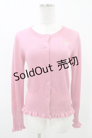 画像: Shirley Temple / リボン刺繍ラメカーディガン  ピンク H-25-11-13-052-ET-TO-KB-ZH