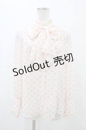 画像: Emily Temple cute / ジョーゼットドットタイ付ブラウス  ピンク H-25-11-13-054-ET-BL-KB-ZH