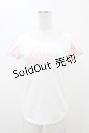 画像: MILK / プリンセスカットソー  ホワイト×ピンク H-25-11-13-055-ML-TO-KB-ZH
