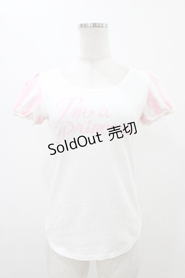 画像1: MILK / プリンセスカットソー  ホワイト×ピンク H-25-11-13-055-ML-TO-KB-ZH (1)