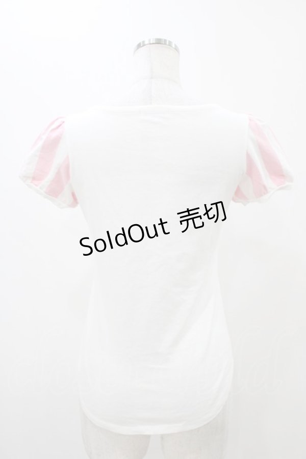 画像2: MILK / プリンセスカットソー  ホワイト×ピンク H-25-11-13-055-ML-TO-KB-ZH (2)