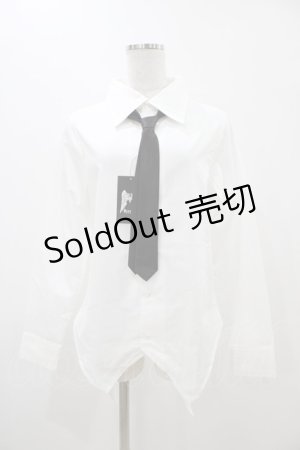 画像: Deorart / タイ付ブラウス  白×黒 H-25-11-13-056-PU-BL-KB-ZH