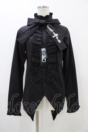 画像: Deorart / プリントタイ付ブラウス  ブラック H-25-11-13-057-PU-BL-KB-ZH