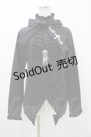 画像: Deorart / プリントタイ付ブラウス  ブラック H-25-11-13-057-PU-BL-KB-ZH