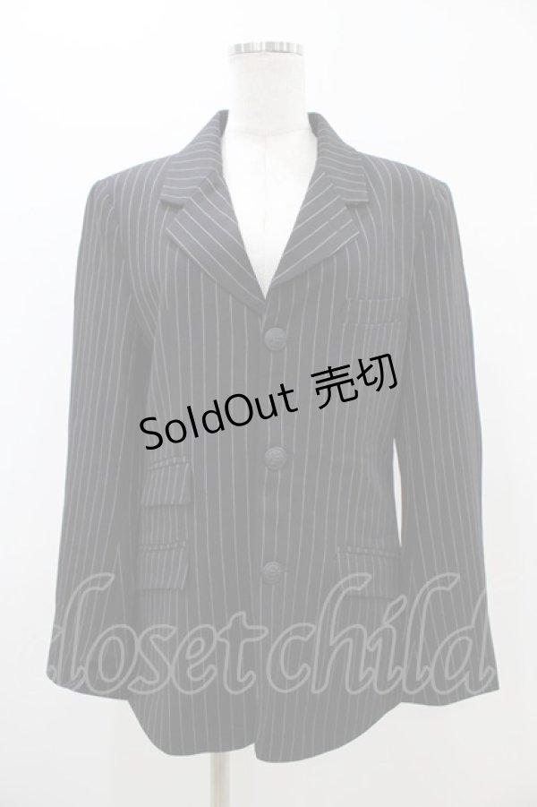 画像1: Deorart / ストライプジャケット M ブラックストライプ H-25-11-13-059-PU-JA-KB-ZH (1)