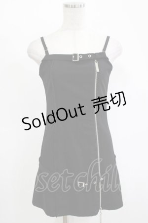 画像: Melt the lady / skinny belt slit dress Free ブラック H-25-11-13-1028-PU-OP-NS-ZH