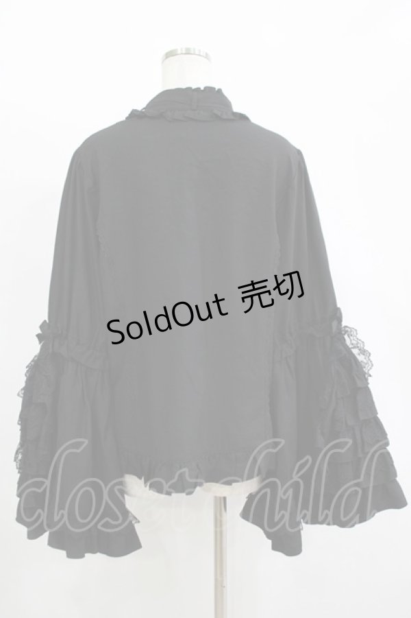 画像3: DearMyLoveWhip / フリルハイネックレースリボンプリンセスブラウス 5L ブラック H-25-11-13-1038-PU-BL-NS-ZH (3)