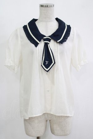 画像: Fi.n.t / ネクタイ付きブラウス Free オフ/ネイビー H-25-11-13-1048-CA-BL-NS-ZH