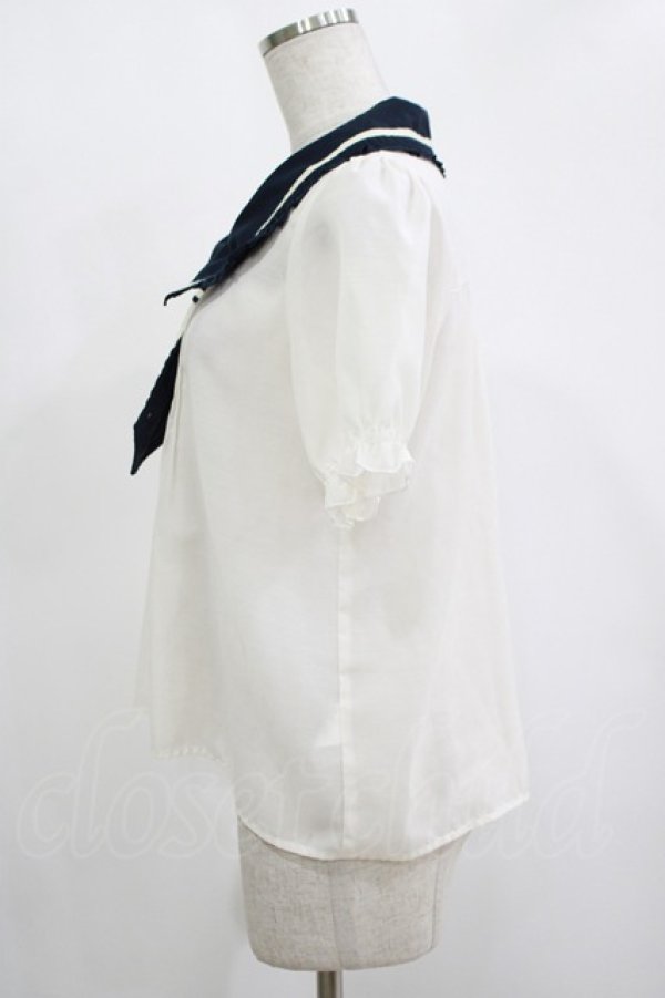 画像2: Fi.n.t / ネクタイ付きブラウス Free オフ/ネイビー H-25-11-13-1048-CA-BL-NS-ZH (2)
